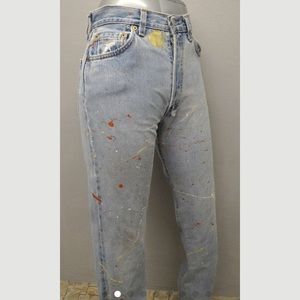 Vintage Paint Splatter light wash 501 Levi’s